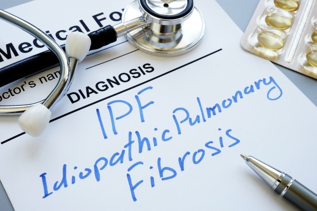 Idiopathic Pulmonary Fibrosis written on a noepad