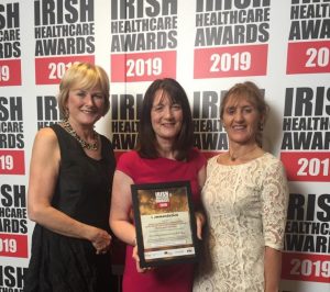 3 ILFA representatives at the Irish Healthcare Awards in 2019